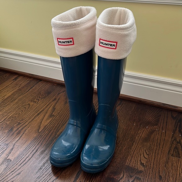 Hunter Shoes - Teal tall Hunter Boots